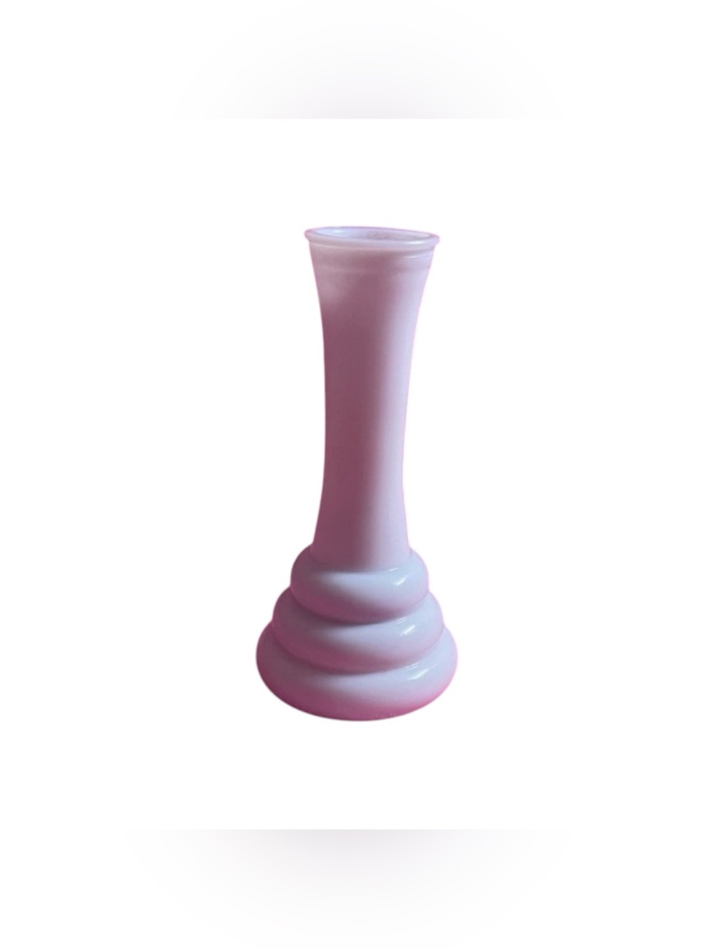Vintage White Glass Flower Vase 5.5 Inches